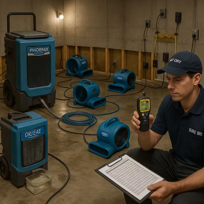 Structural Drying and Dehumidification process in Clay City, KY